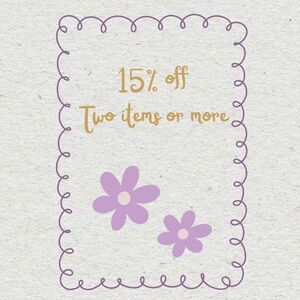 15% off 2 items or more